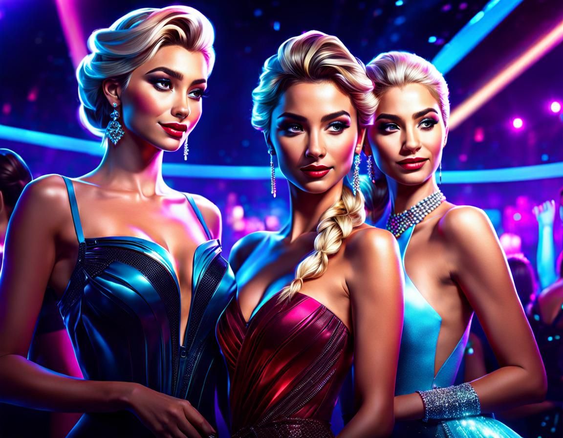 Elsa and Sister at Nightclub, Photography Style