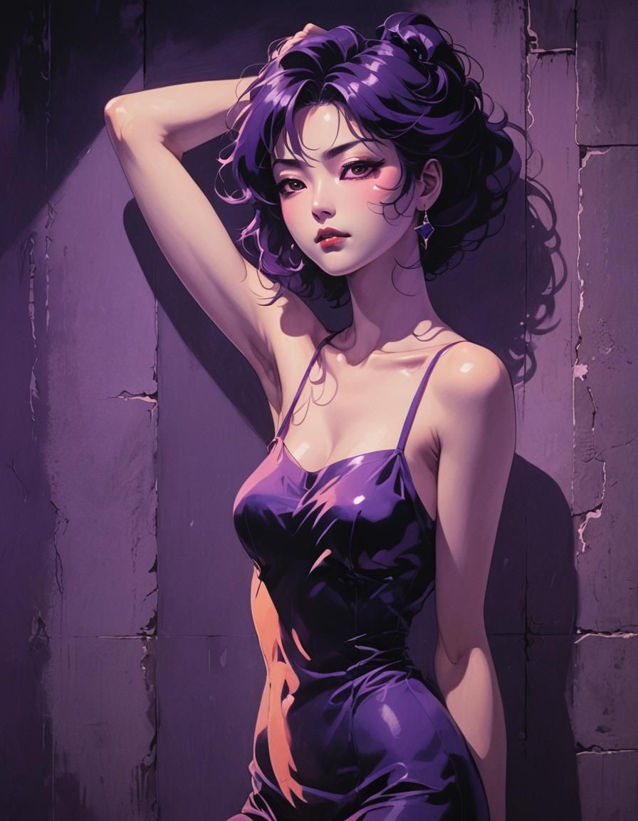 Evocative Anime Portrait in 80s/90s Style