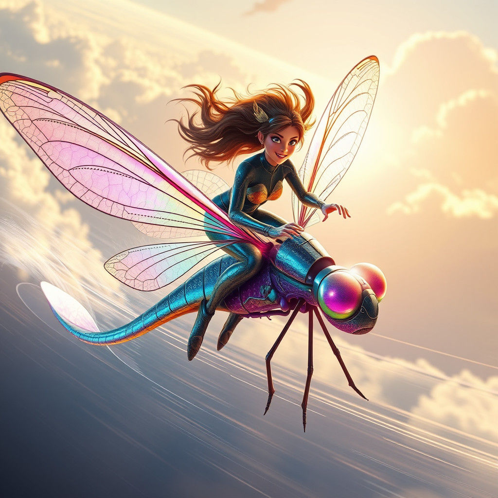 Dragonfly Fairy Jockey in High-Tech Racing Suit