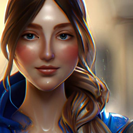 Detailed Portrait in Art Nouveau Style