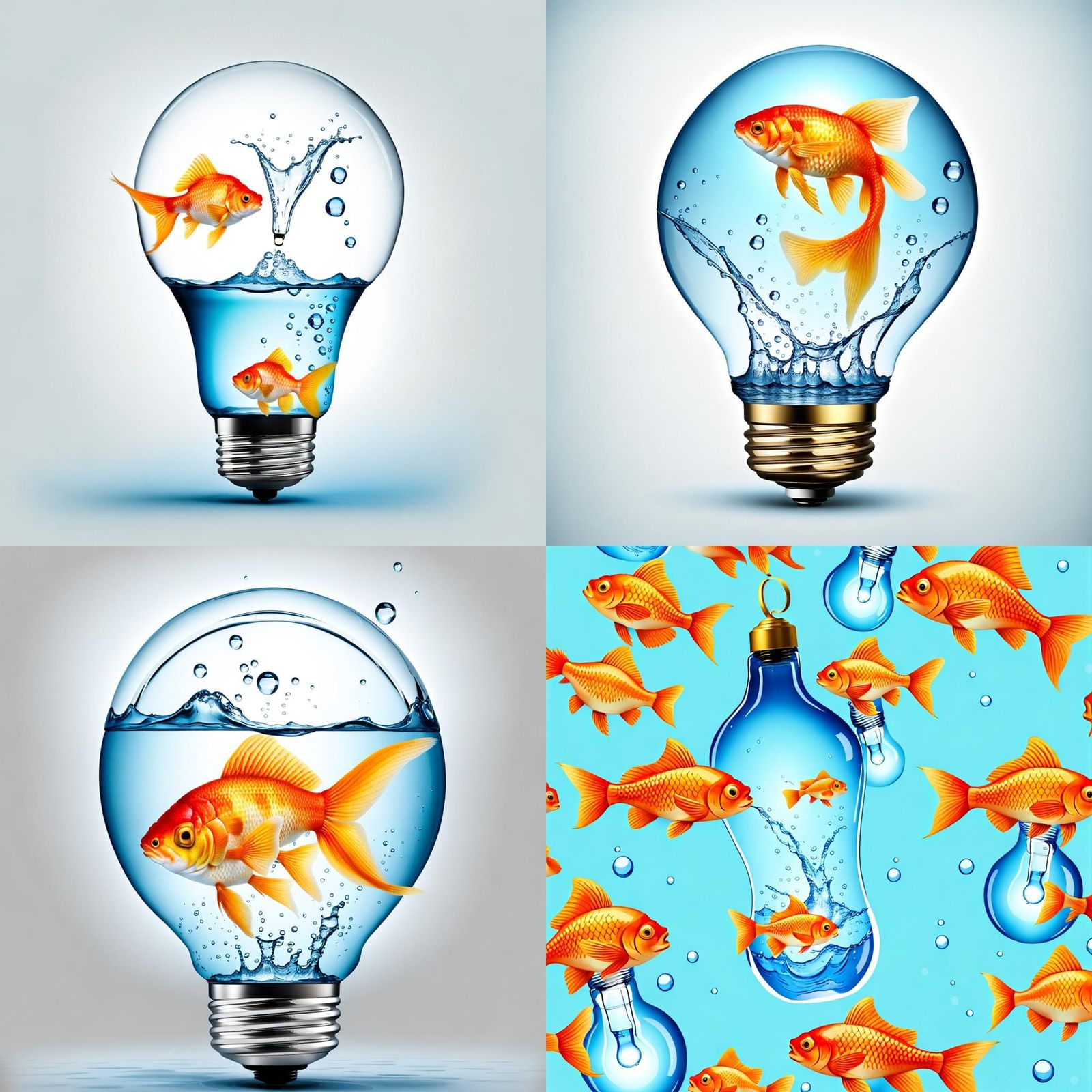 Goldfish in Lightbulb: A Surreal Aquatic Dream