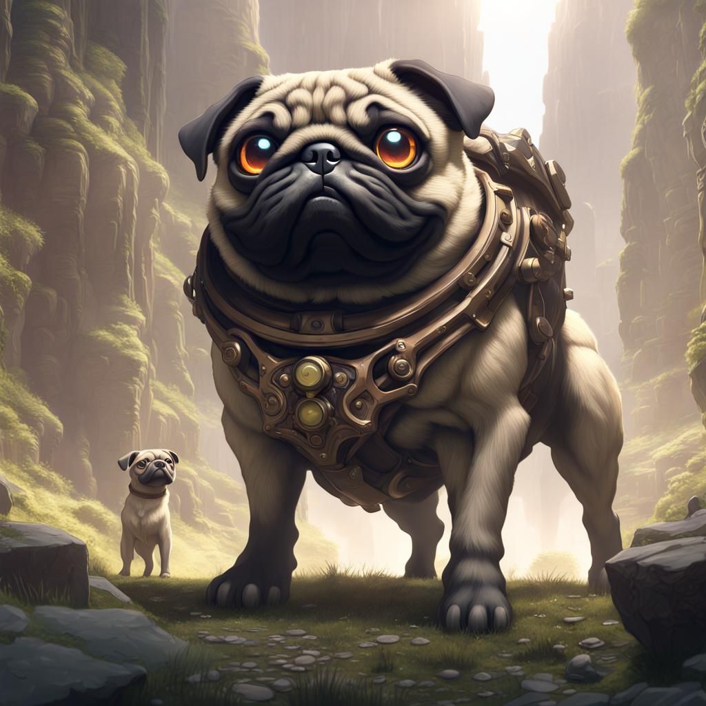 Giant Pug in Made in Abyss Style