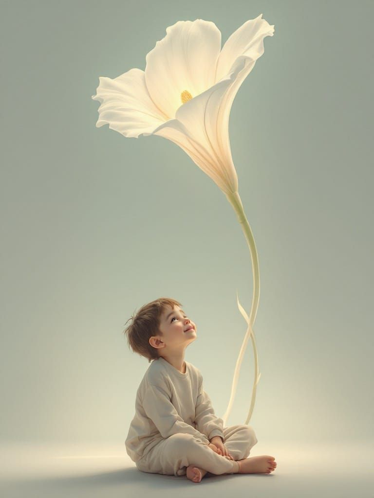 Whimsical Child in Ethereal Bloom