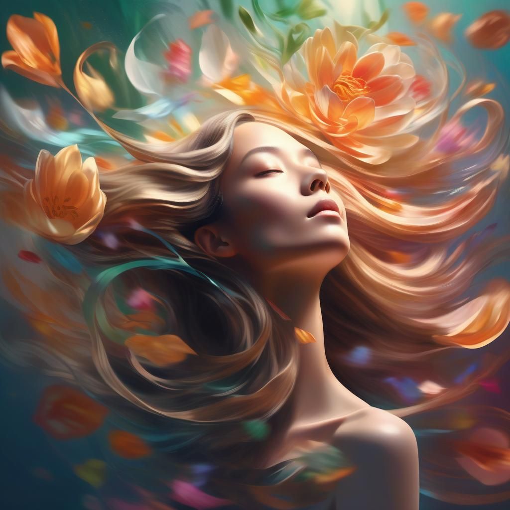 Flower Transforming into Woman: Hyperrealistic Concept Art