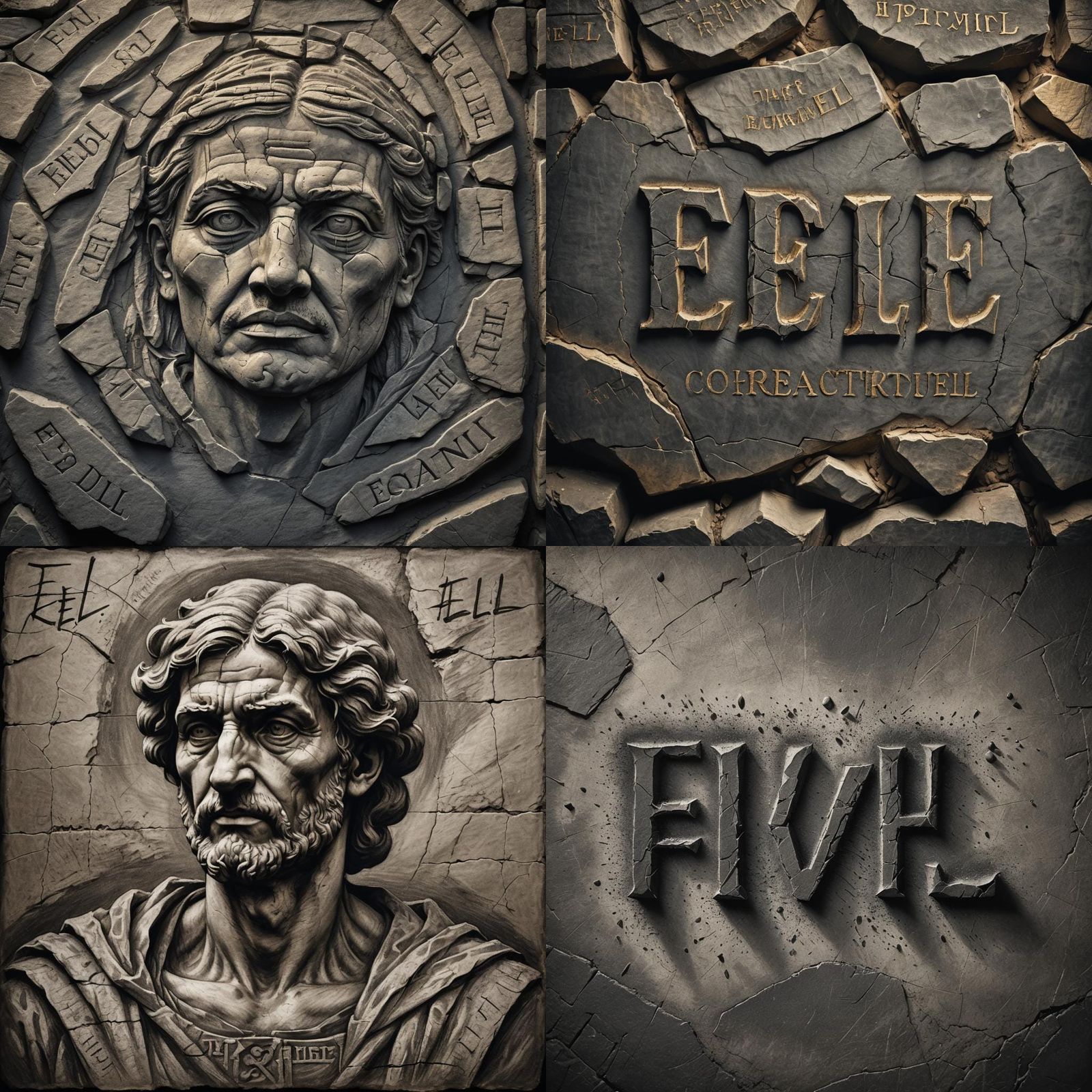 ELEL Stone: Hyperdetailed Charcoal Drawing