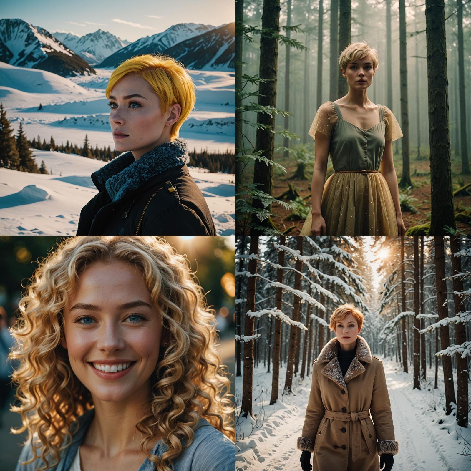 Charming Russian Woman with Pixie Cut: Cinematic Portrait