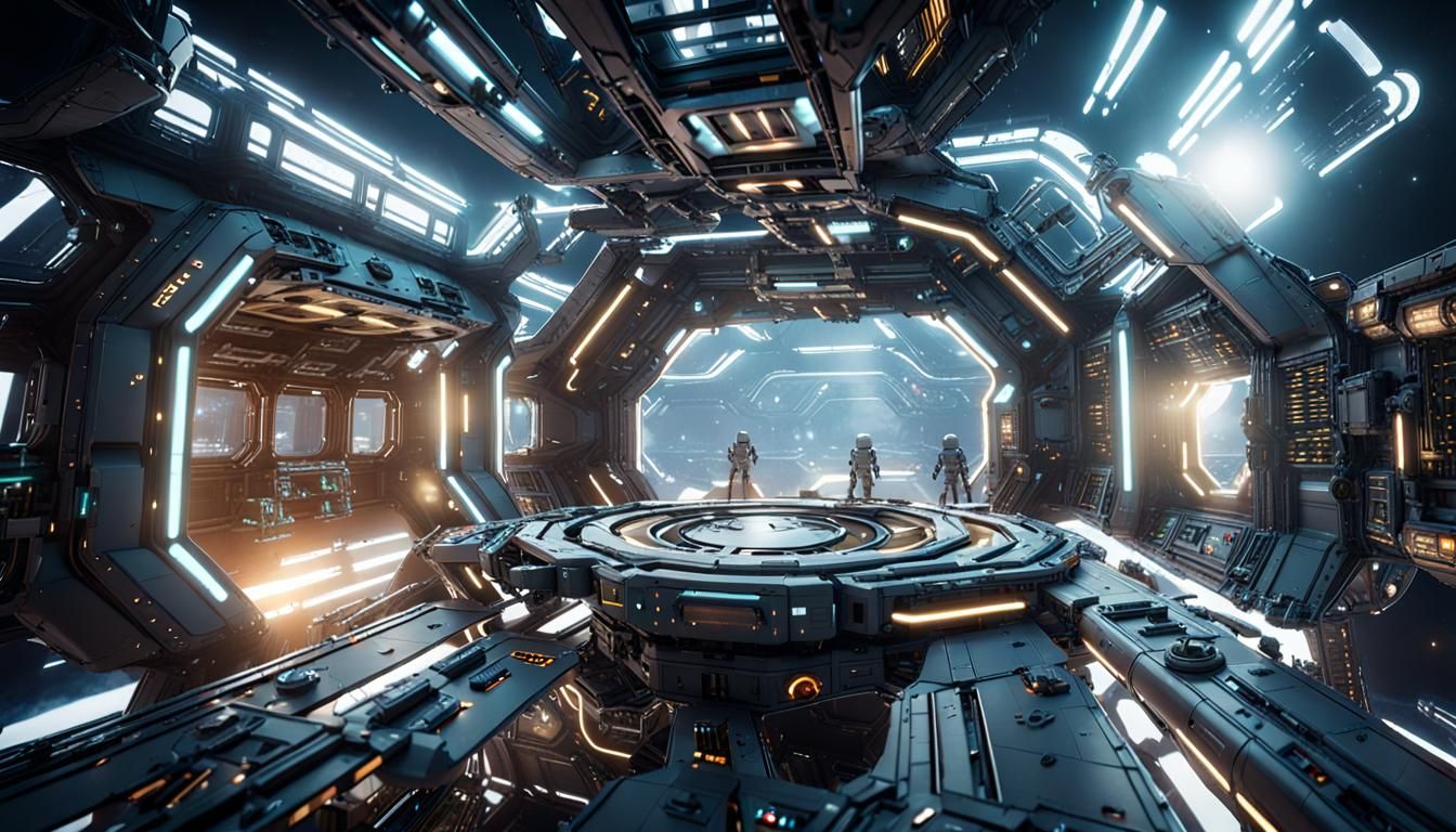 Futuristic Space Station in 3D Game Style