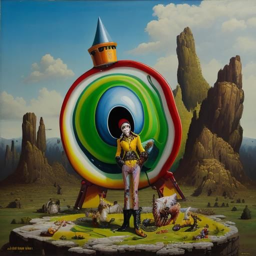 Surreal Landscape in Matte Oil Paint