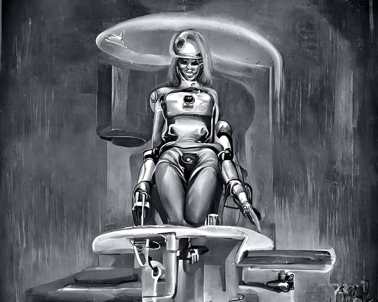 Robot Woman in Electric Chair: Retrofuturistic Art