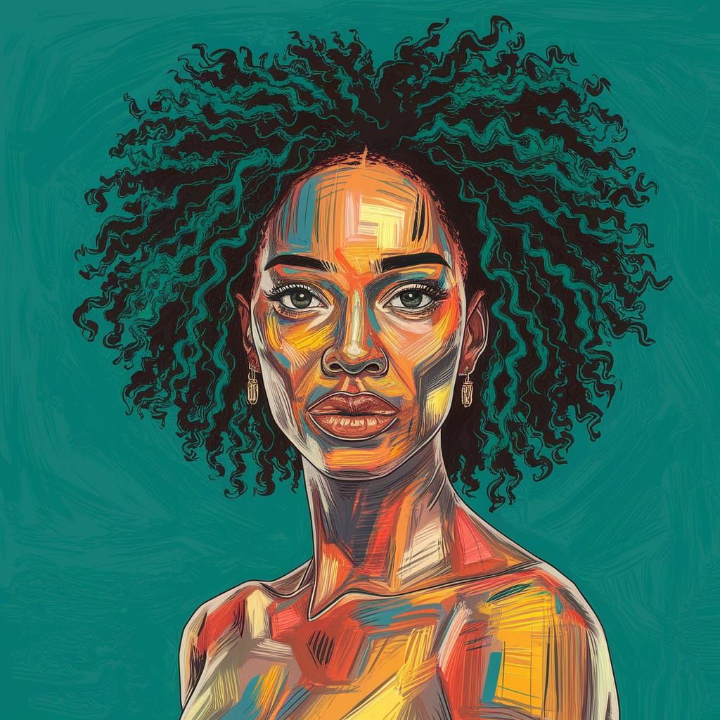 Futuristic Abstract Caribbean Landscape Painting