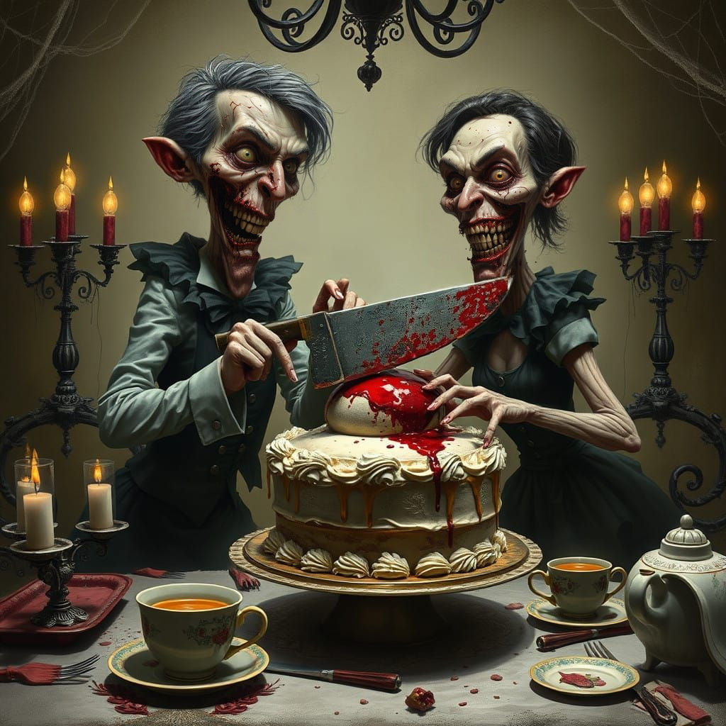 Creepy Caricatures at Sinister Tea Party