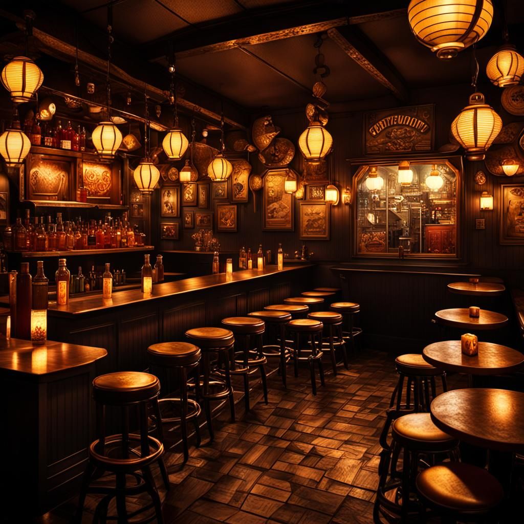 Honey Bee Dive Bar in Dark Fantasy Style