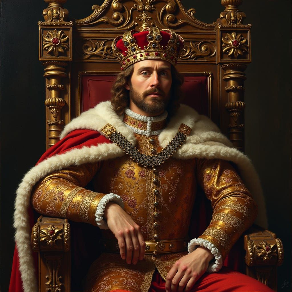 Medieval King Richard the Lionheart in Royal Splendor