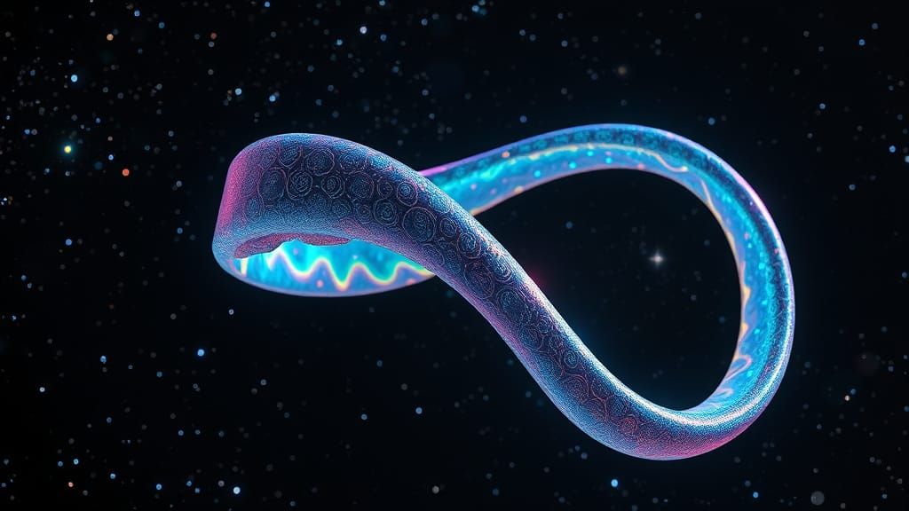 Ethereal Möbius Strip in Cosmic Space