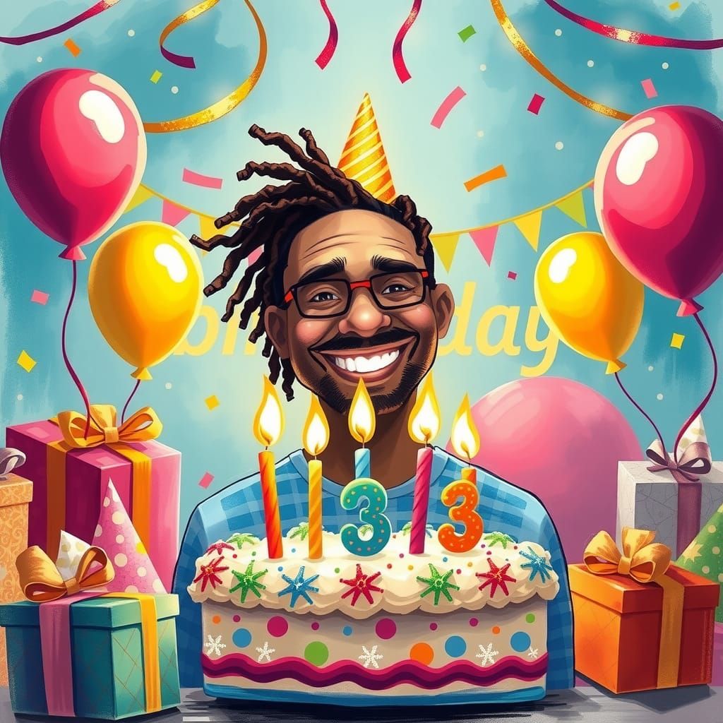 Text "Happy 33rd Birthday my SONshine"
Birthday cake. Balloo...