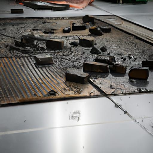 Molten Steel Spill in a Modern Kitchen