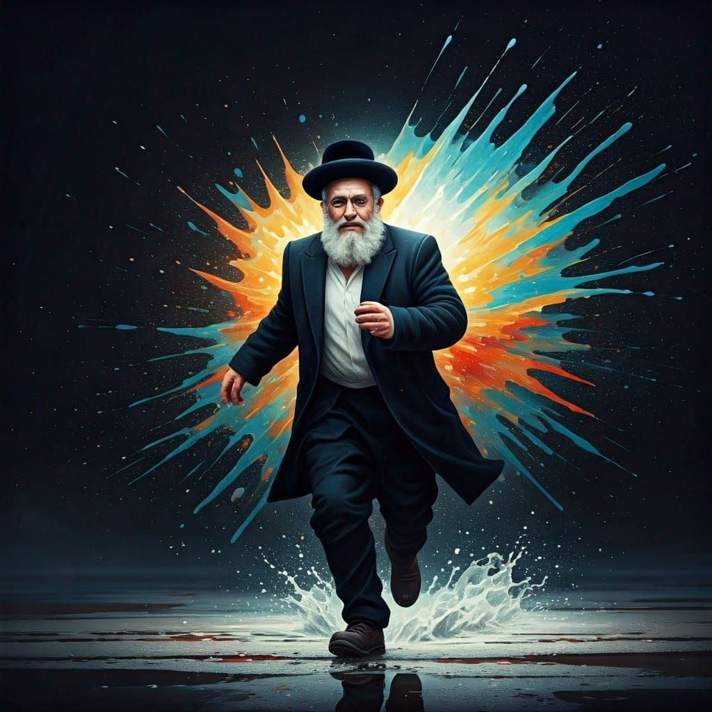 Hasidic Man Misses Bus: Hyperrealistic Cinematic Portrait