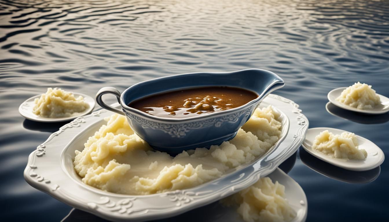 Gravy Boat Drifting on Mashed Potato Lake