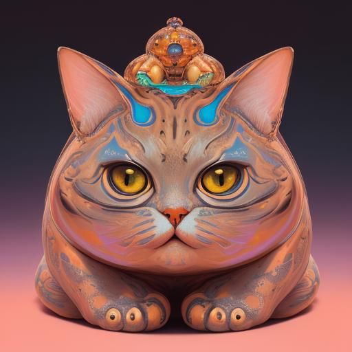 Hyperrealistic Cat as Venus of Willendorf