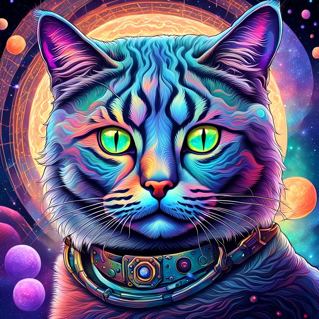 Impatient Cat Demands Food: Holographic Cosmic Illustration