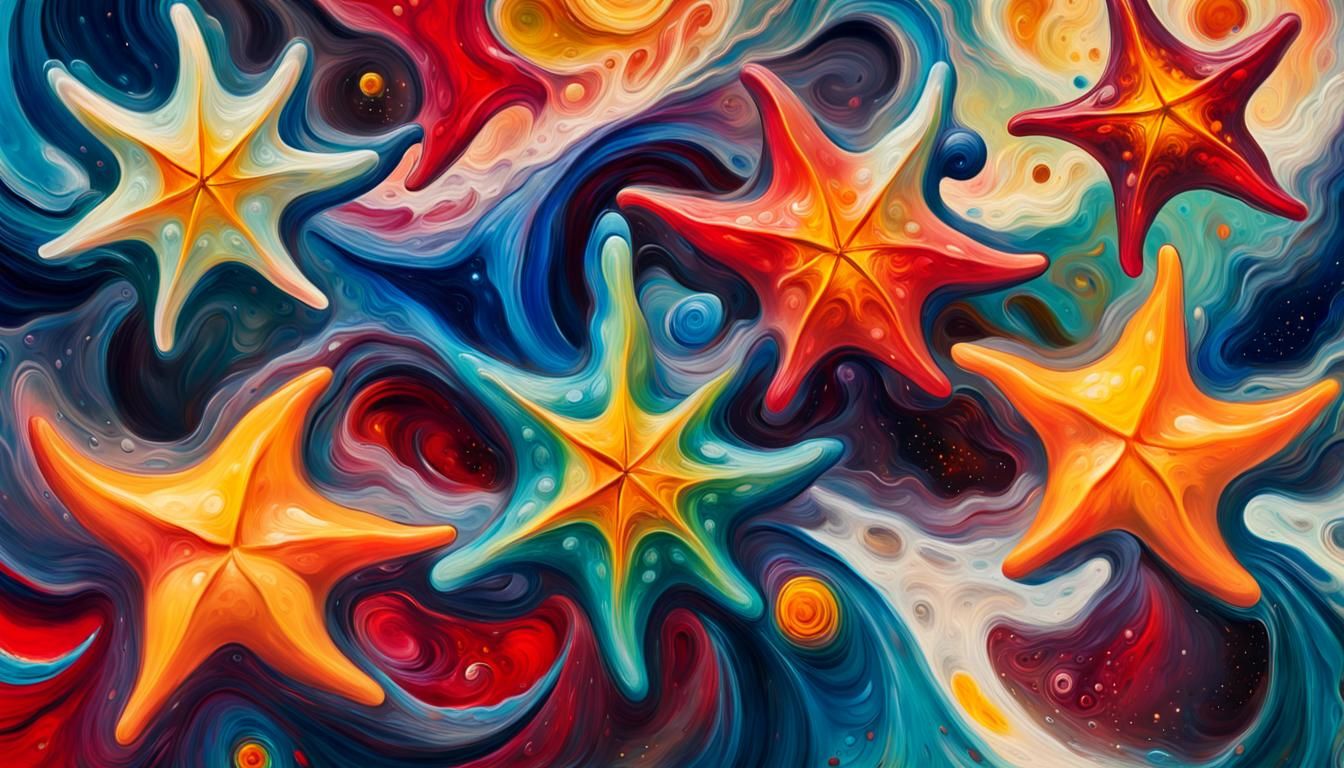 Celestial Stars in Impasto Style Maelstrom