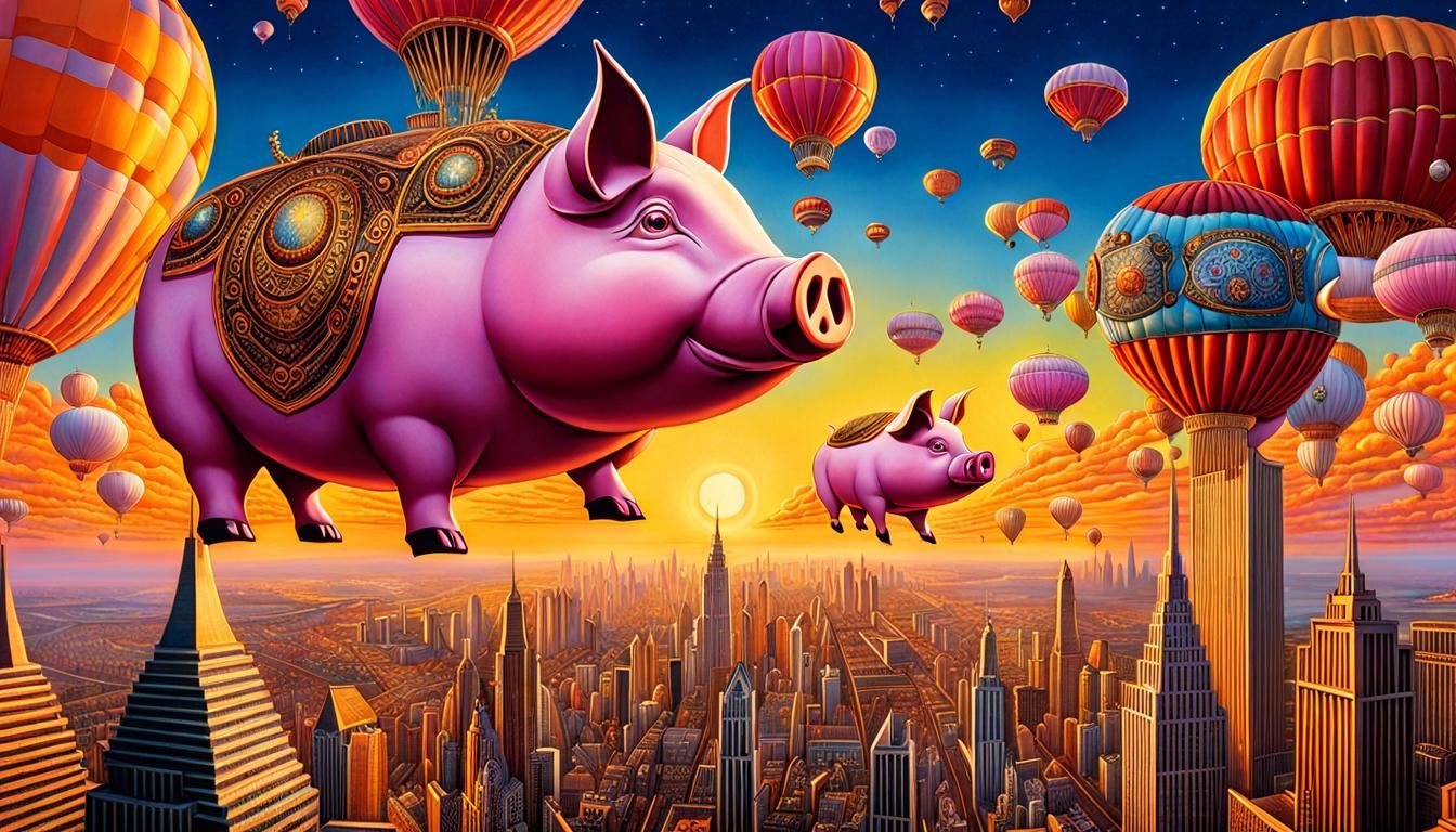 Floating Pigs in the Sky: A Surreal Masterpiece