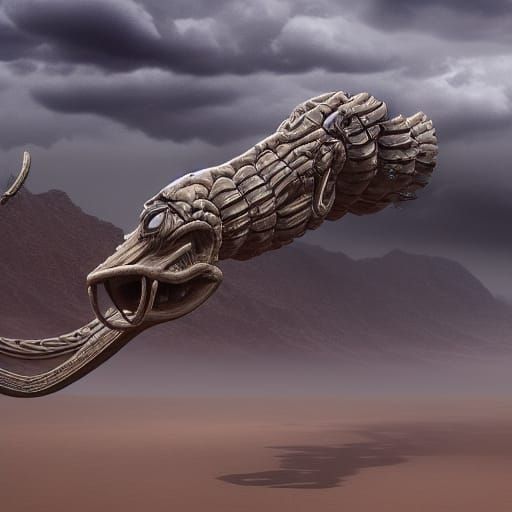 Velvet Serpent Soars Above the Desert in a Dramatic Digital...