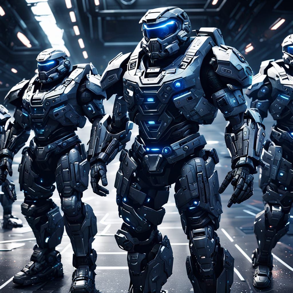 Epic Halo UNSC Marines in Futuristic Armor