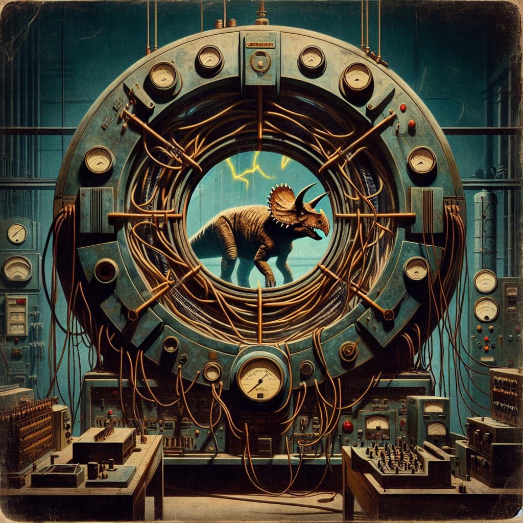 Time Travel Portal in Mid-Century Modern Art