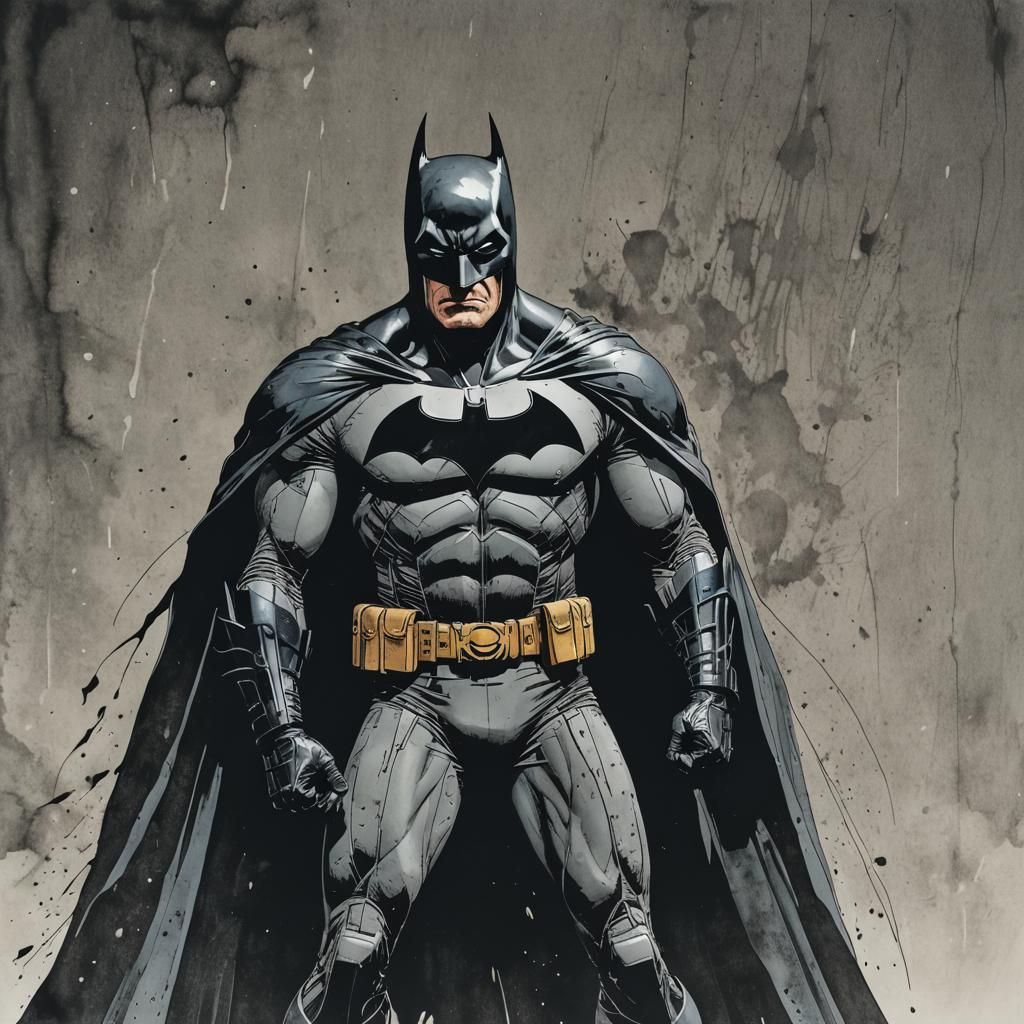 Gritty Batman Artwork in Graphic Novel Style