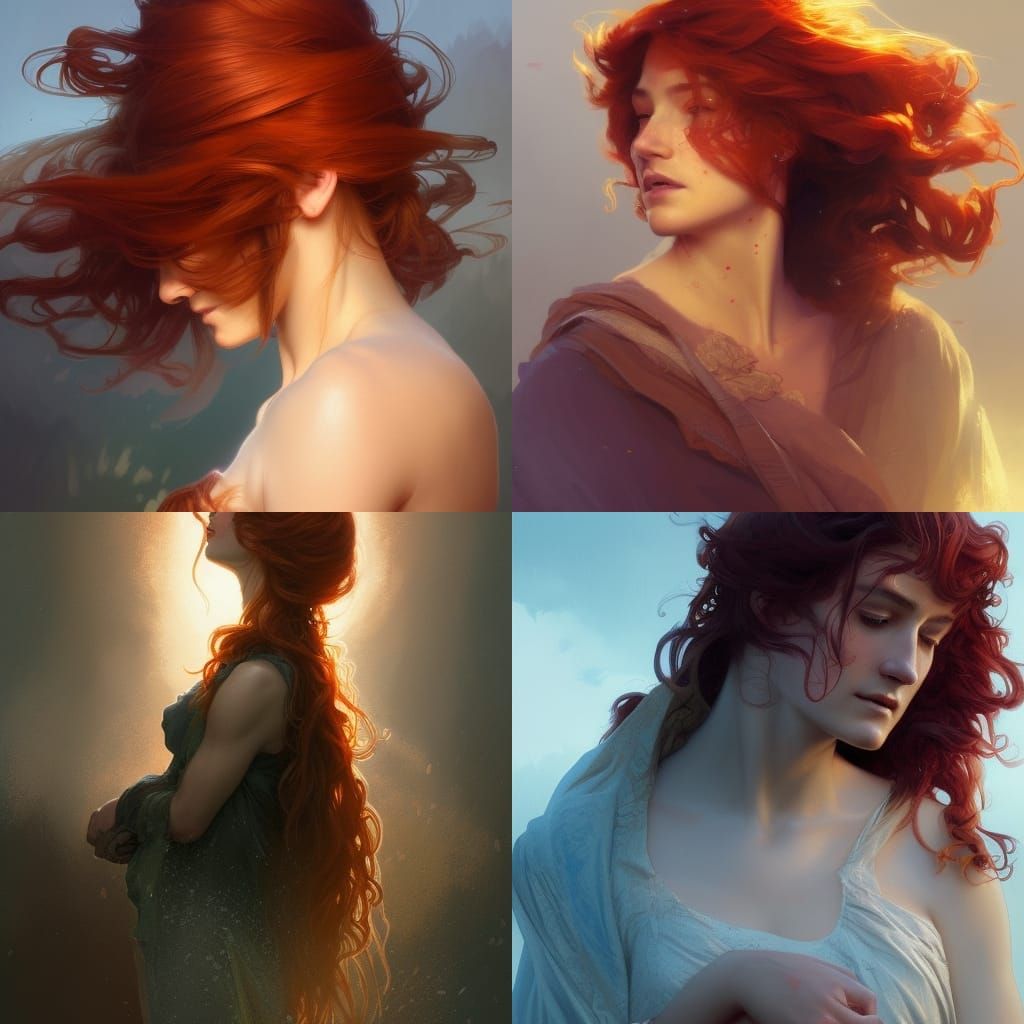 Orlando Bloom with Redhead Girl Portrait