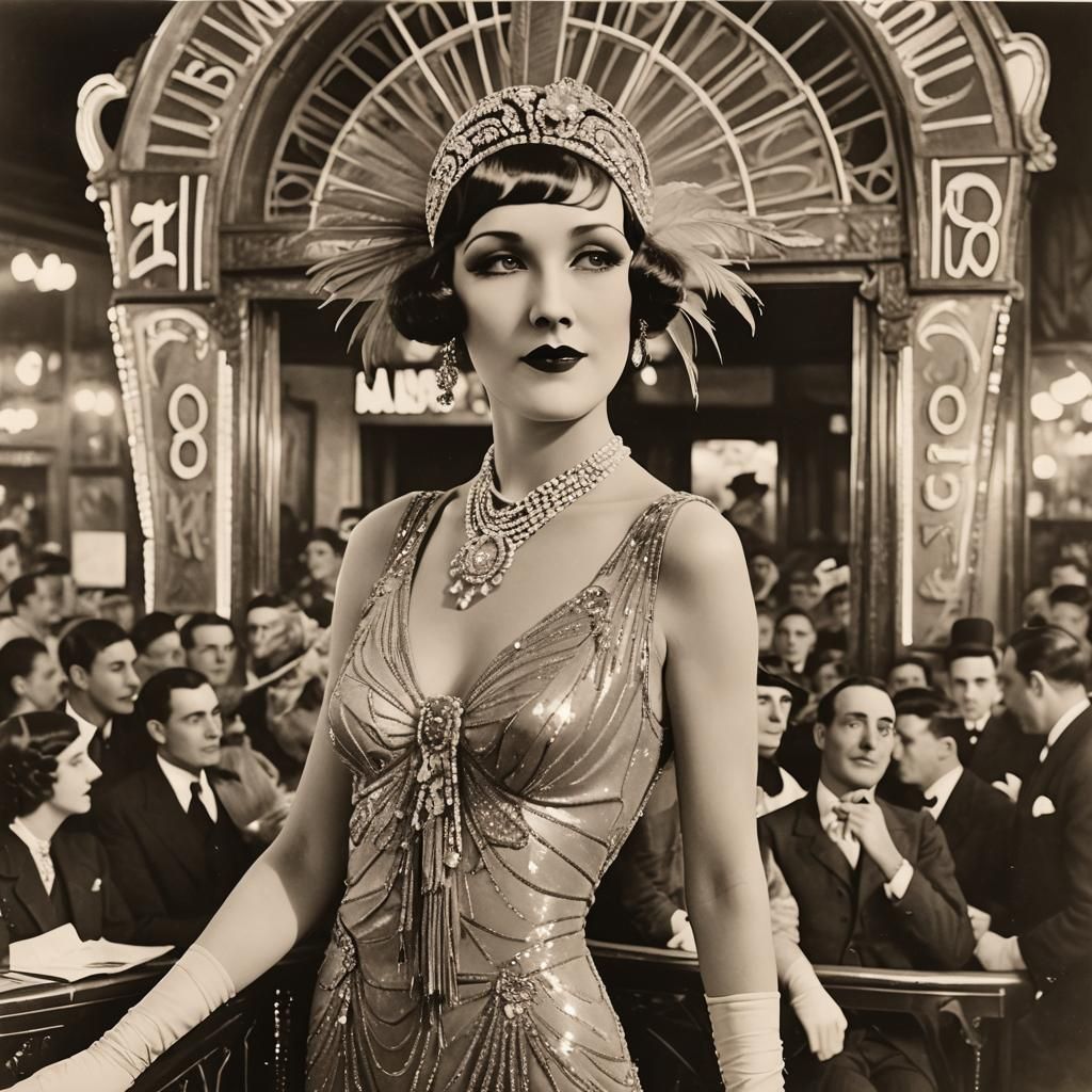 Art Deco Flapper at Moulin Rouge, Paris