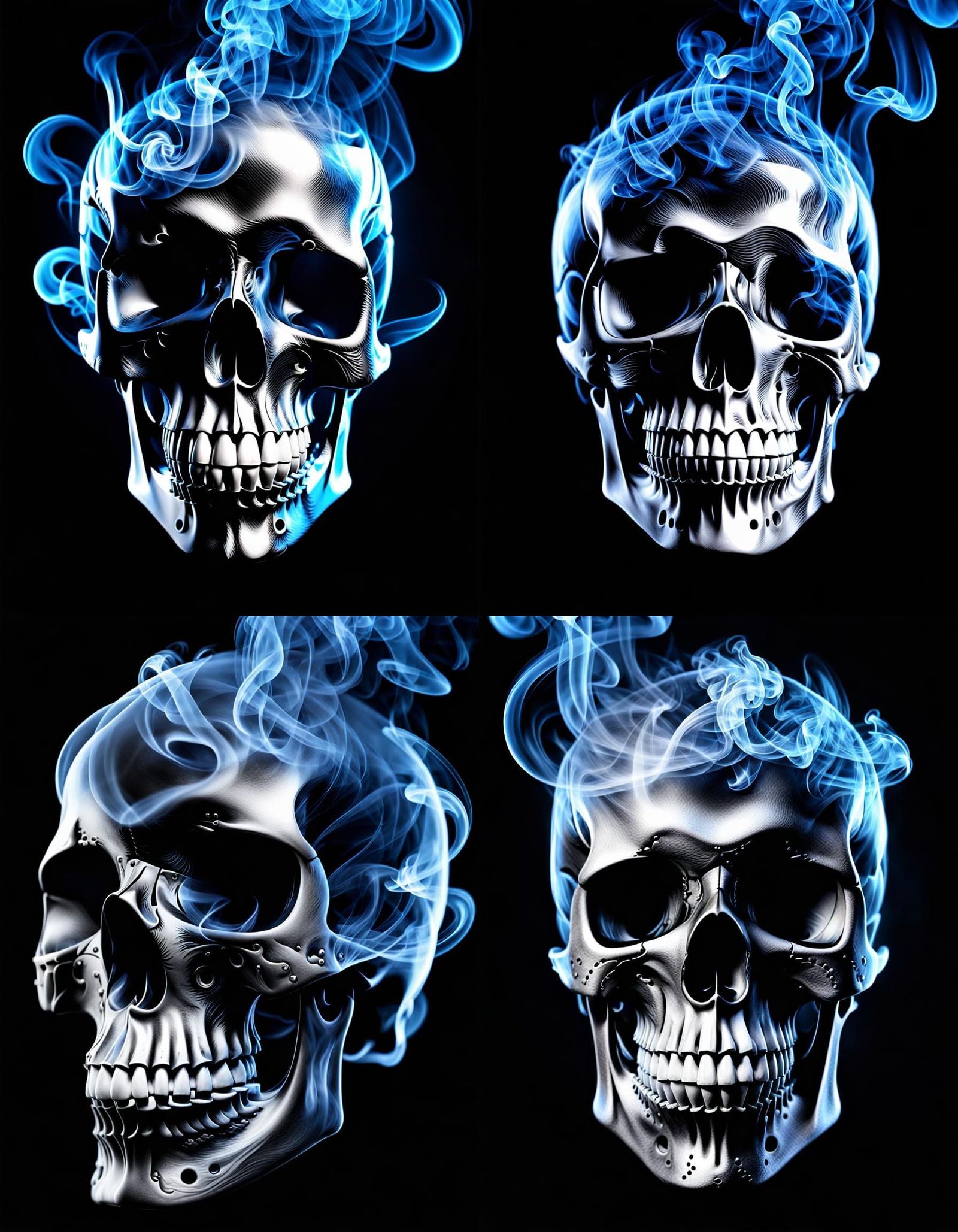 Hyperdetailed Skull Made of Smoke