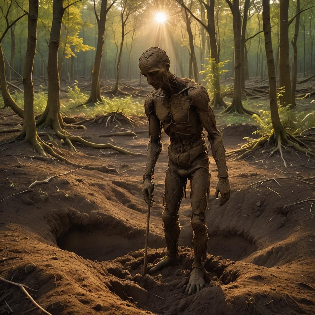 Soil Figure Brought to Life by Divine Light