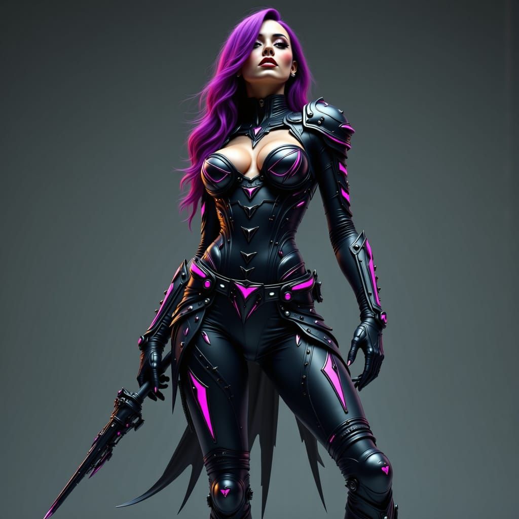 Future Woman in Armorsuit, Cyberpunk Style