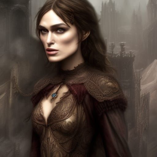 Keira Knightley Gothic Portrait in Detailed Matte Painting