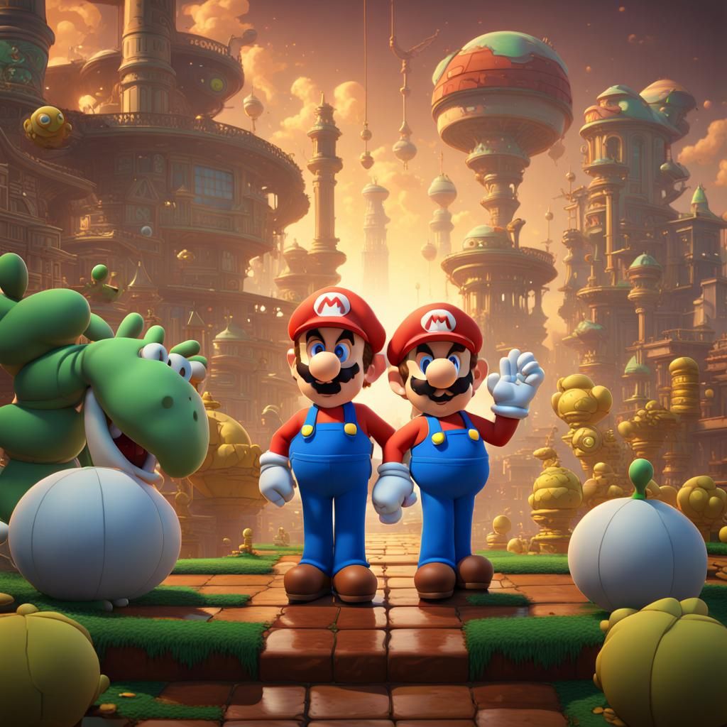 Super Mario Bros in Rick and Morty Style