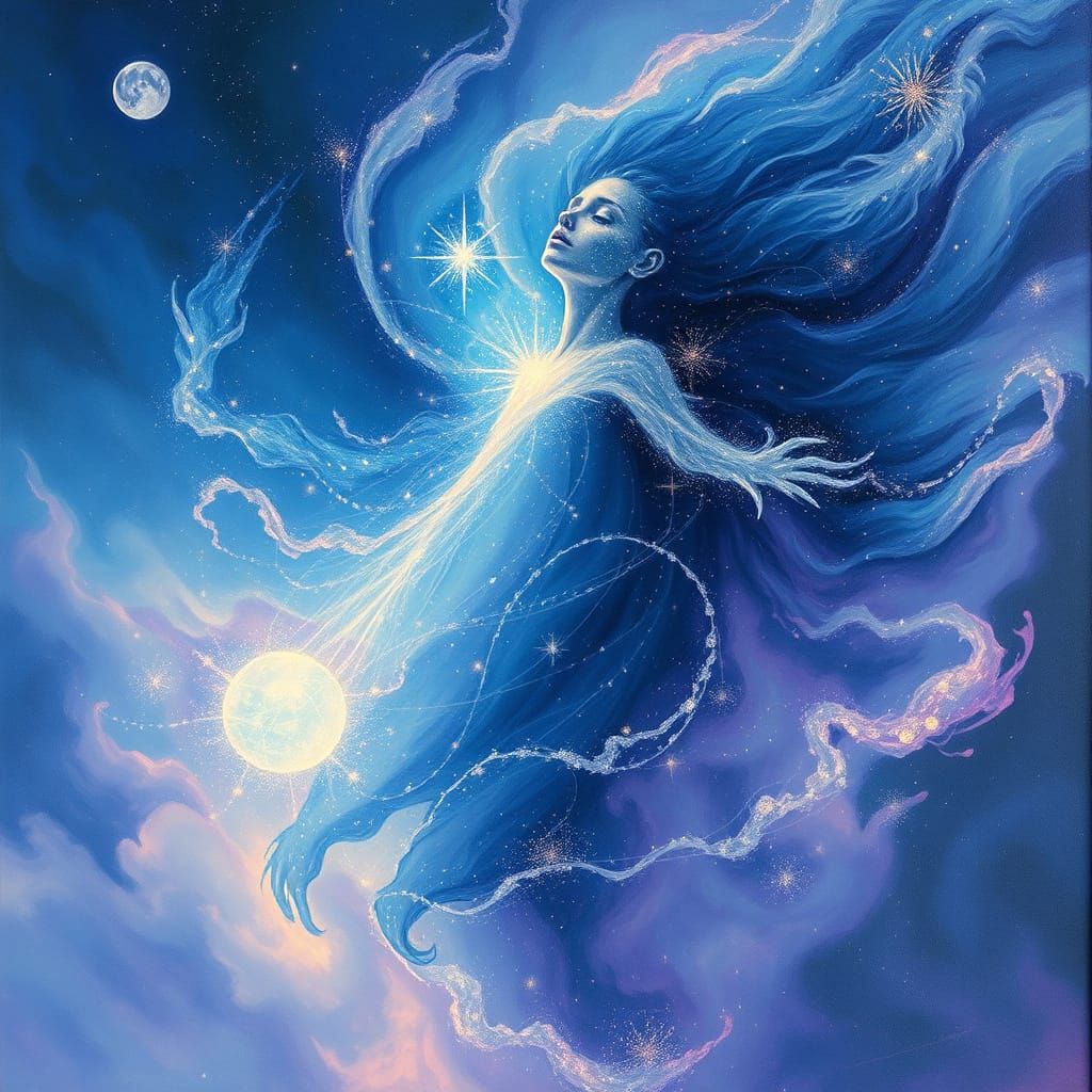 Ethereal Celestial Being Embodies Universe's Soul in Cosmic ...