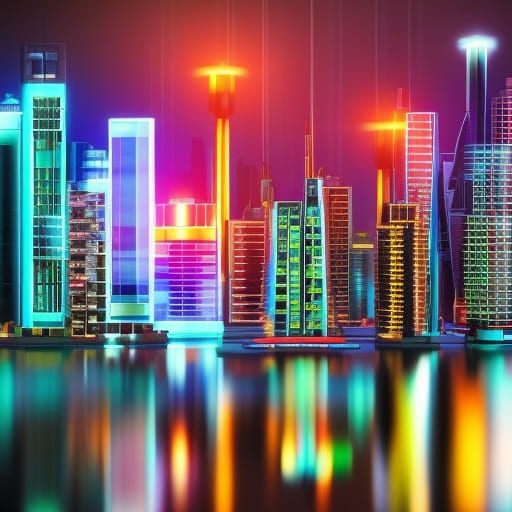 Neon cityscape