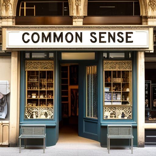 Shopfront Sign: Common Sense in Stenciled Letters