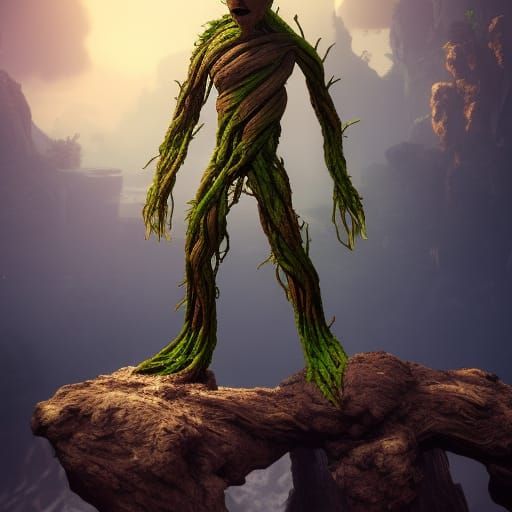 Detailed 3D Groot Render in 8K Resolution