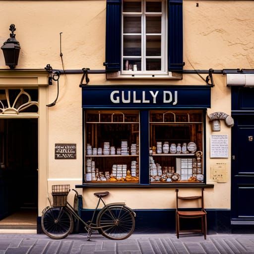 Shop with "gullyDJ" Sign in Oil Painting Style