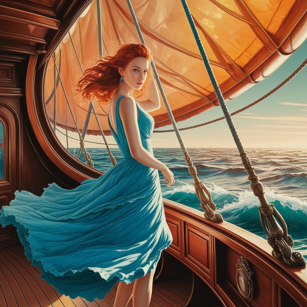 Sailing Siren Captured in Ethereal Oceanic Moment