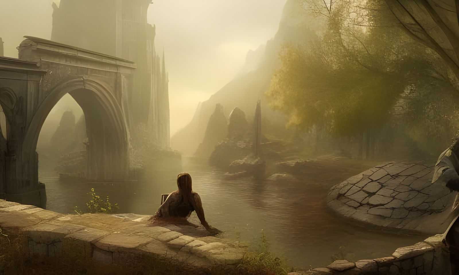 Post-Apocalyptic Couple in Dark Fantasy Style