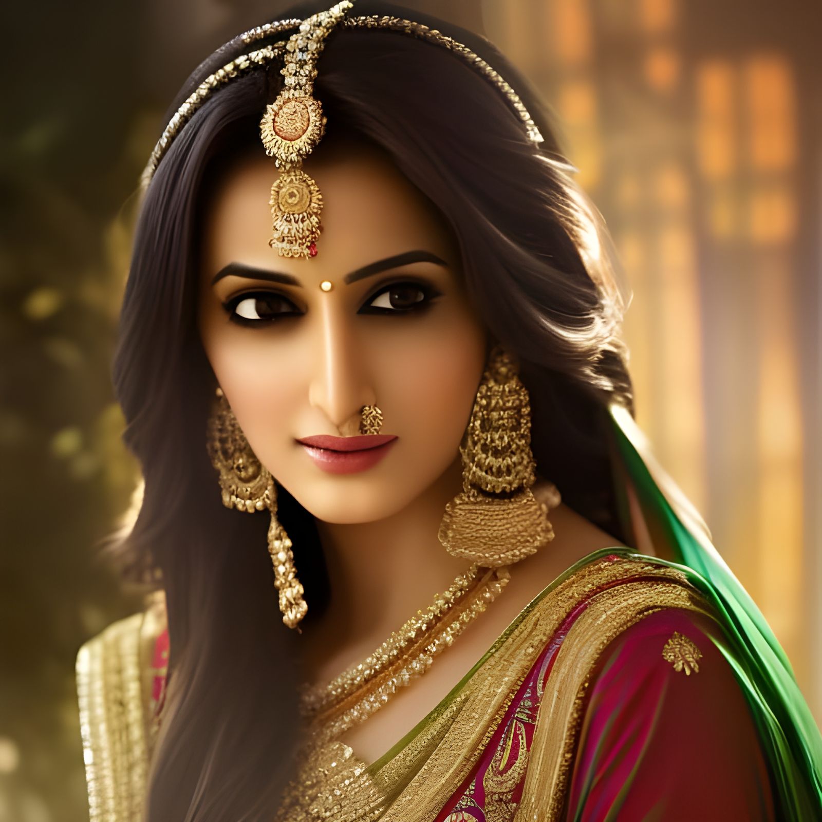 Glamorous Portrait of Model in Pakistani Dress