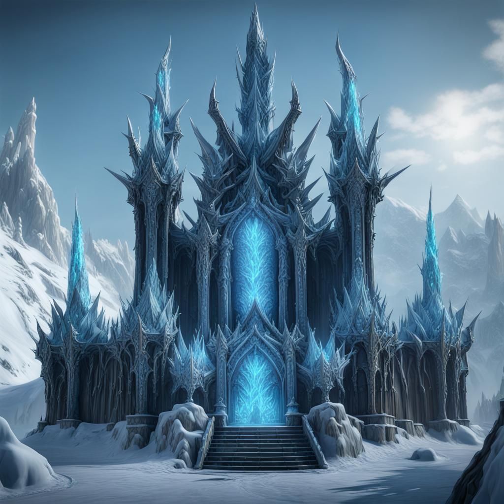Lich King Ice Crown Concept Art in 8K