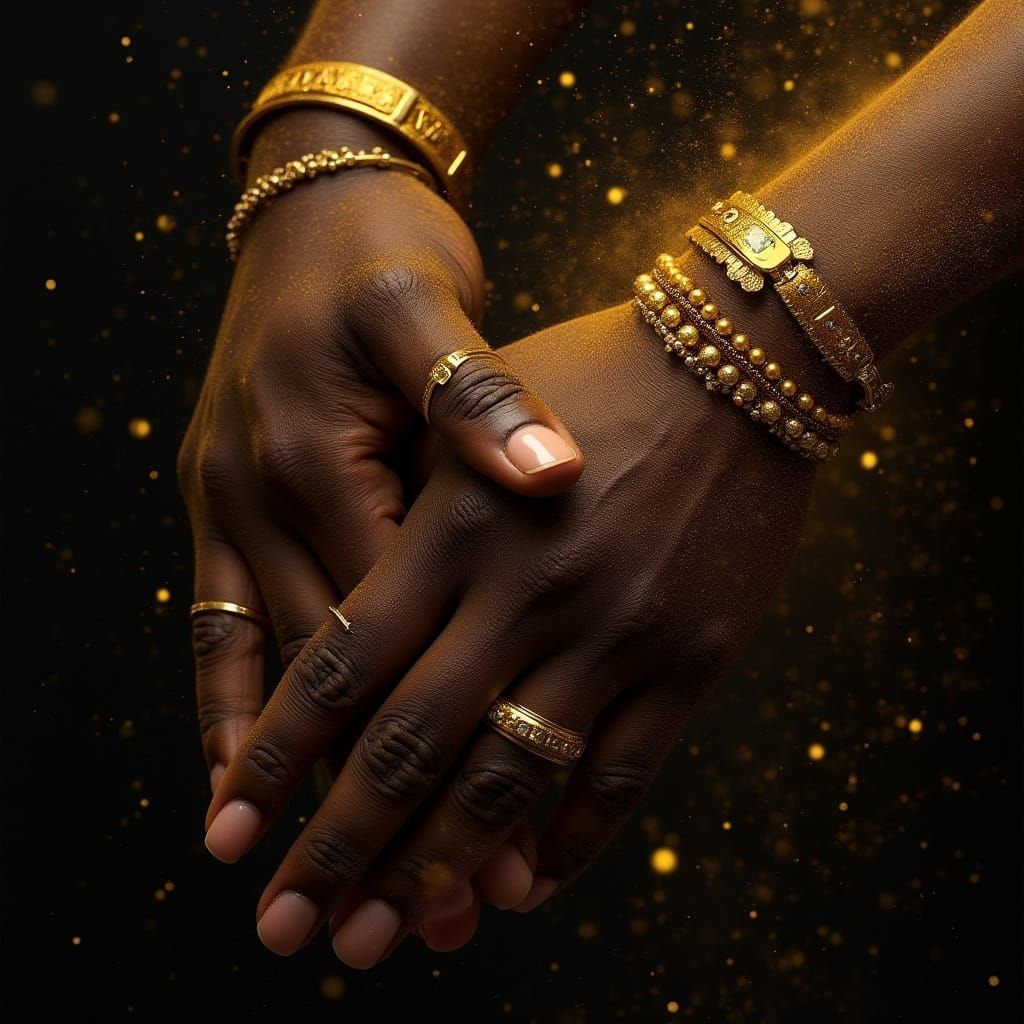 Elegant Bond of Love in Golden Glory