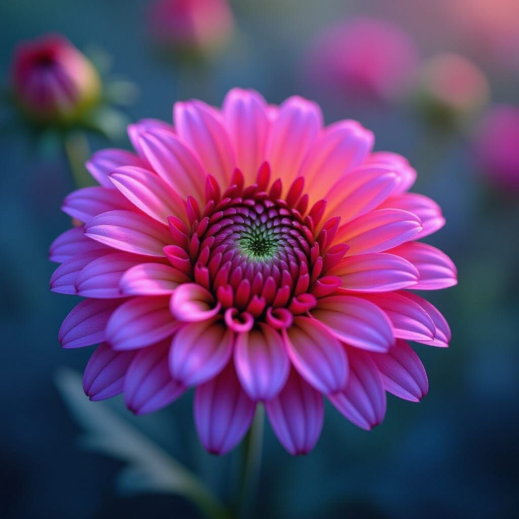 Blooming Flower in Vibrant Kirlian Photography Style