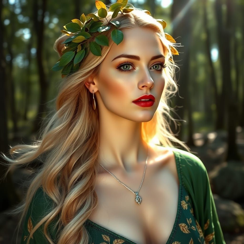 Goddess of the Forest in Vibrant Colors