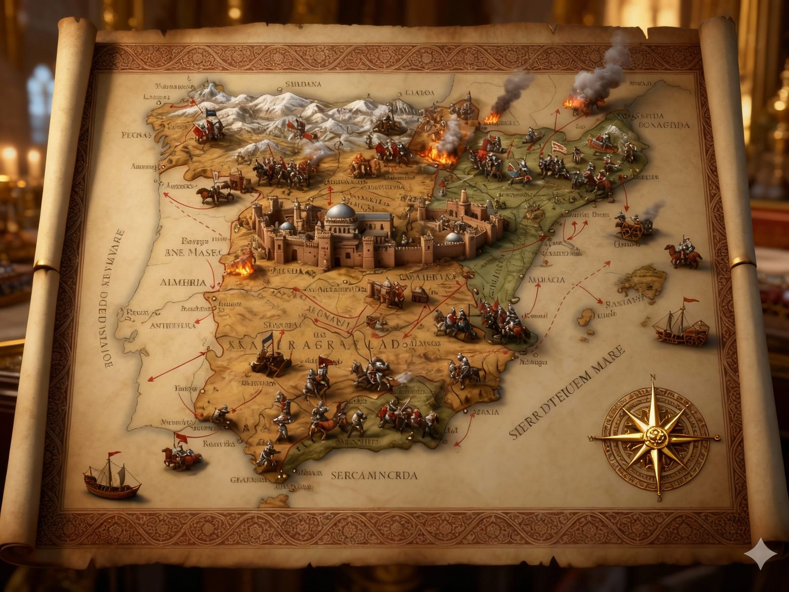 3D Medieval Map of Granada, 1492 Invasion